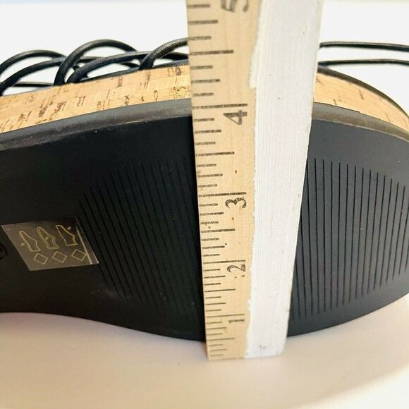 ASOS Cork Wedge Gladiator Sandal Women's Size 9 Black New Without Box - Picture 9 of 9